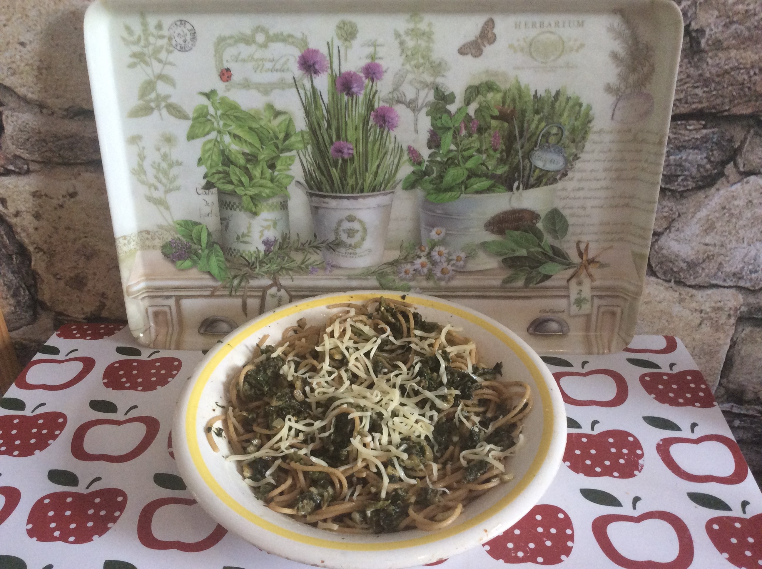 Spaghetti Integral Aux Pissenlits Et Pesto D Ail Des Ours